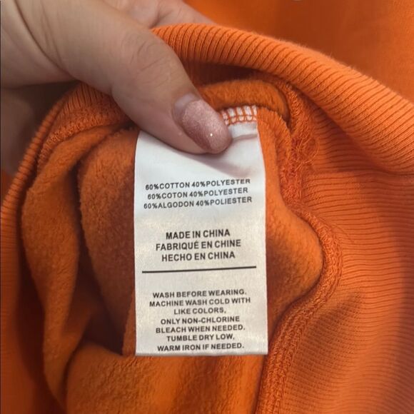 Halloween Orange “Too old for this sheet” Graphic Sweatshirt- Size XL - Picture 4 of 5